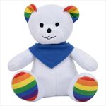 TH1277 6 Plush Rainbow Bear with Custom Imprint